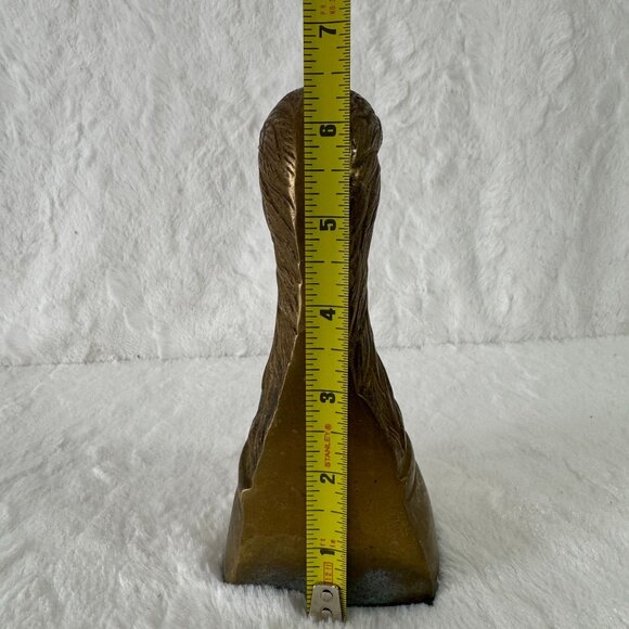 Brass Eagle Bust Paperweight Bookend 6.5" Tall Vintage Home Decor Unique - Picture 6 of 7